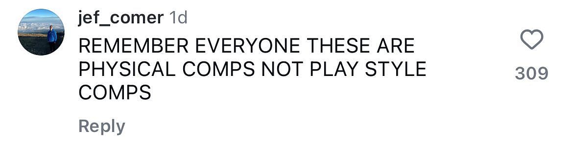 One fan believes that the comparison between Bailey and Tatum is only physical